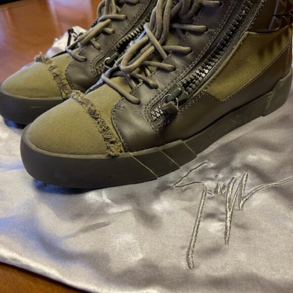Giuseppe Zanotti Mens Studded Army Green Midtop - Picture 2 of 11